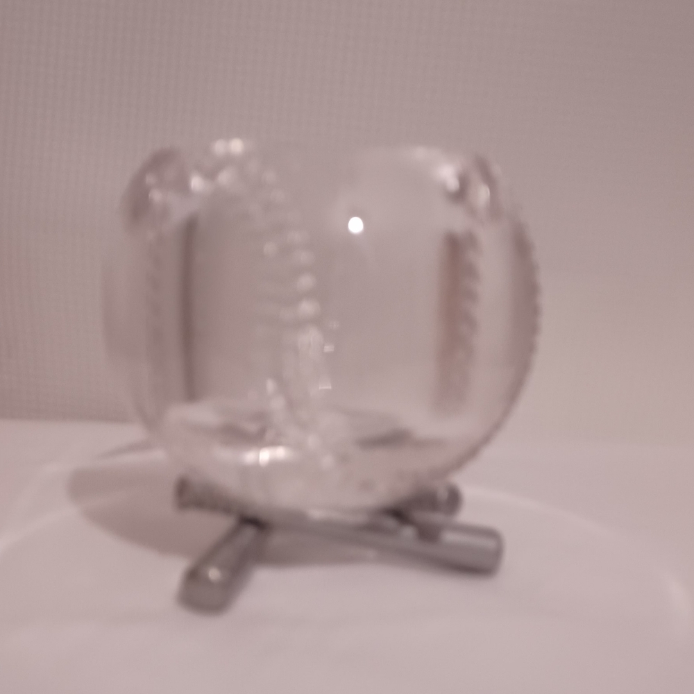 Partylite Batter Up Baseball Crystal Glass Votive Candle Holder With Bat Stand. - Picture 4 of 10